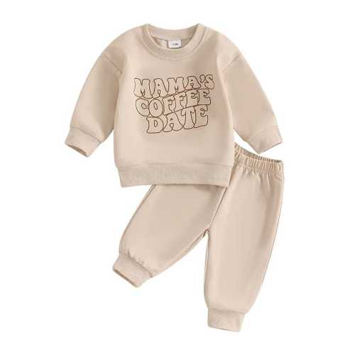 Unisex Baby Mama's Coffee Date Solid Pants 2-Piece Outfit Set – The Trendy Toddlers