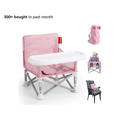 Tiny Marvels Portable 3-in-1 Baby Chair – Cozy Toddler Chair, Baby Seat with Tray, Booster Seat – Compact, Foldable, Safe with Child Safety Belt Carry Bag – Perfect for Travel & Family Time