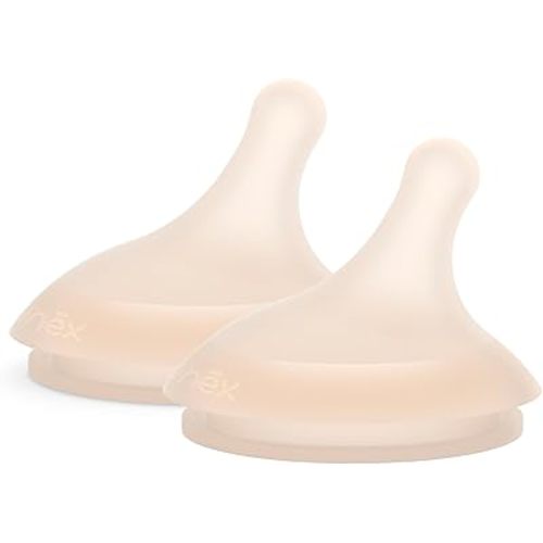 Suavinex Zero.Zero Slow Flow Asymmetrical Silicone Nipple, 2 Pack (0m+), Light