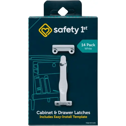 Safety 1st Cabinet & Drawer Latch 14 Pack, Babyproofing Locks for Toddlers, Easy Install, Child Safety, Hidden Design, Secure Cabinets & Drawers