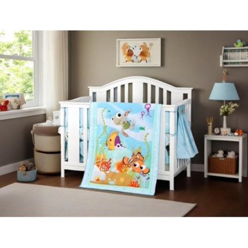 Green 3pcs Ocean World Baby Crib Bedding Set (Quilt, Fitted Crib Sheet, Crib Skirt) by HESEAM