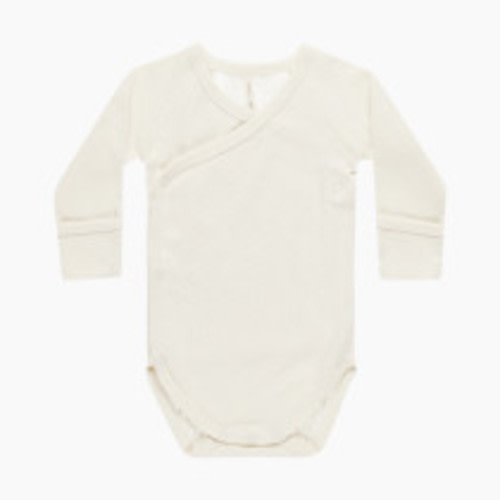 Quincy Mae Side Snap Bodysuit - Ivory, 3-6 M