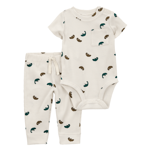 Baby 2-Piece Waffle Knit Bodysuit Pant Set - Ivory - Carter's | Carter's