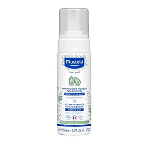 Mustela Cradle Cap Foam Shampoo for Newborn - Baby Shampoo with Natural Avocado - Tear-Free & Fragrance-Free - 5.07 fl. oz. - 5.07 Fl Oz (Pack of 1) - New Packaging