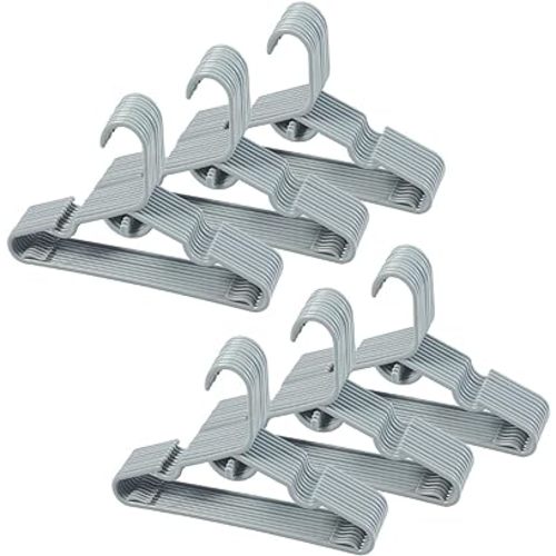 60pcs Grey Baby Nursery Closet Hangers,Non-Slip Laundry Infant Pant Hanger for Newborn Clothes Gift,Stackable Hangers,Save Space Ultra-Thin Child Coat Hanger for Girl Boy Toddler Kid