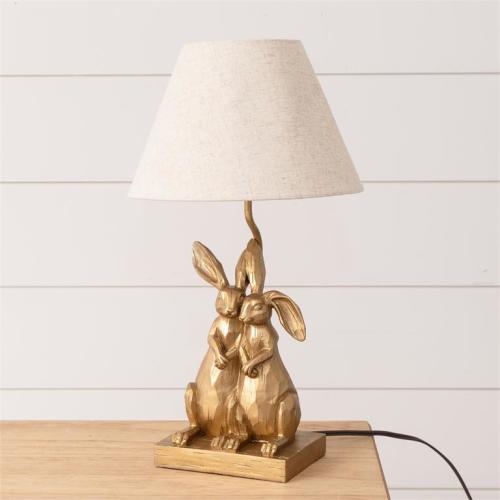 Gold Bunnies Lamp