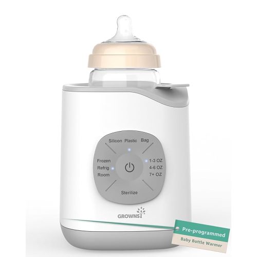 Grownsy Bottle Warmer, Baby Bottle Warmer Fast for Breastmilk & Formula, Accurate Temperature Control, Milk Warmer for All Bottles with Thaw, Sterilizing, Keep Warm, Heat Food