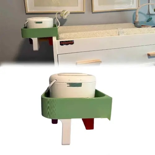 Wet Wipes Warmer Holder for Momcozy/Fisher-Price Mainstream Brands - Compatible with Diaper Changing Tables/Nursing Tables - Adjustable Punch-Free Installation - Space-Saving, Neat Storage - White
