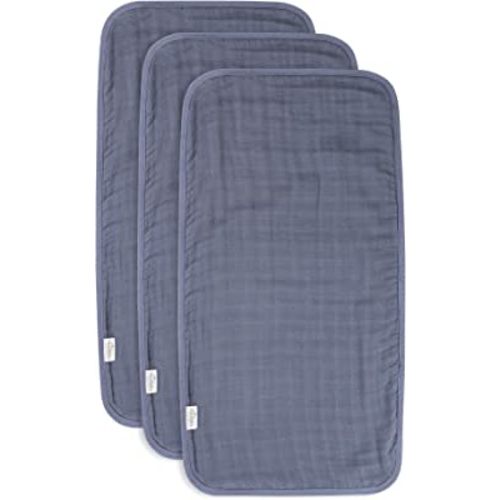Natemia Muslin Burp Cloths for Baby Boys and Girls - Super Absorbent Baby Burp Cloths, Viscose Derived from Bamboo Cotton Baby Washcloths, 3-Pack Neutral Burp Cloths for Newborn, 21" x 11"