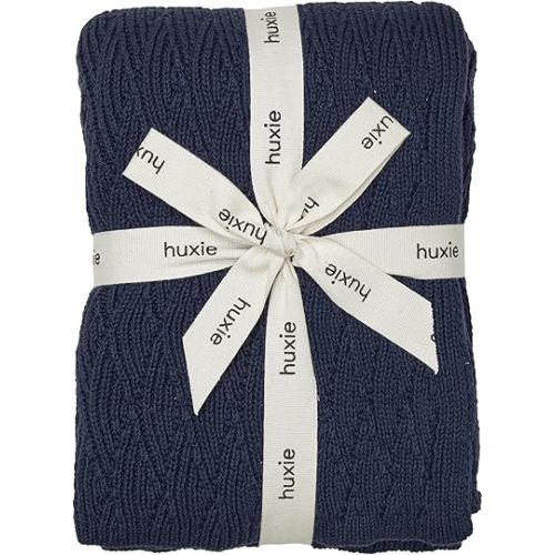 Swaddle Blanket – Organic Cotton Knitted Blanket – Baby Blankets for Girls, Baby Blankets for Boys, 30" x 40" Soft Blanket, Receiving Blanket for Boys, Receiving Blanket for Girls North Sea Blue