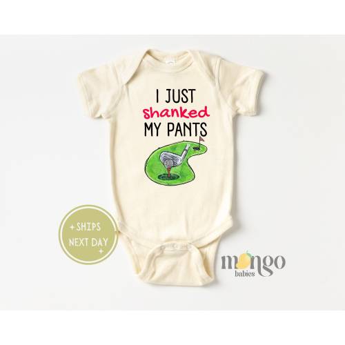 I Just Shanked My Pants Onesies® Brand Funny Golf Baby Bodysuit Natural Baby Clothes Golfing Baby Gift for Newborn Cute Baby Shower Gifts