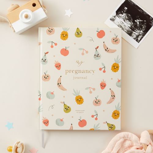 My Pregnancy Journal, Expectant Mother Gift, Pregnancy Planner - Tutti Frutti - gift for parents to be, pregnancy record book w/gilded edges