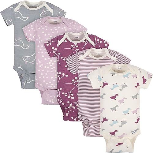 Grow by Gerber baby-girls 5-pack Short-sleeve Onesies Bodysuits