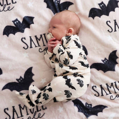 Scaredy Bats Zipper Footie