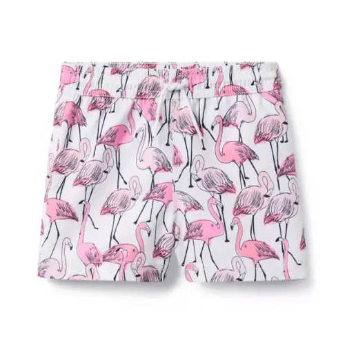 Boy Jet Ivory Flamingo Recycled Flamingo Swim Trunk by Janie and Jack