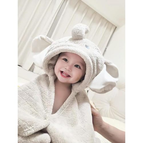 2-Pack Adorable Elephant & Rabbit Hooded Baby Towels - Ultra Absorbent, Hypoallergenic Towels for Baby, Toddler, and Newborn Essentials
