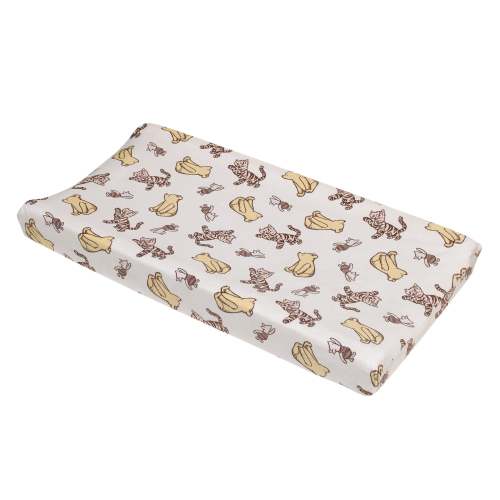 Disney Classic Pooh Hunny Fun with Piglet and Tigger White and Taupe Super Soft Changing Pad Cover
– NoJo Baby