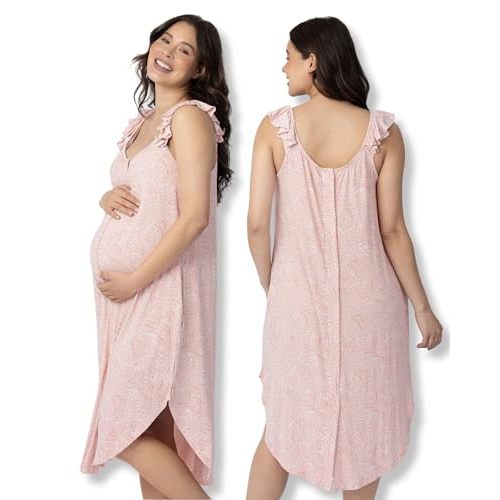 Kindred Bravely Labor and Delivery Gown, 3 in 1 Hospital Gowns for Women Labor Delivery, Ruffle Straps
