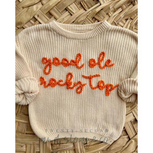Toddler Go Vols Tennessee Sweater Infant Rocky Top Football Outfit Toddler Romper TN Football Chunky Sweater Vols Baby Good Ole Rocky Top