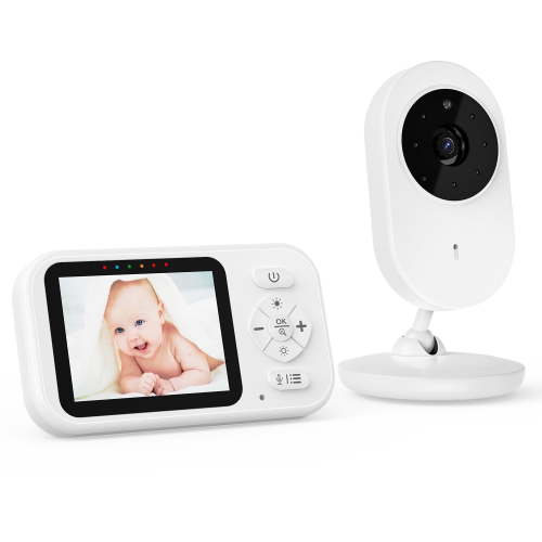 Askmuse 2.8" Baby Monitor with Camera and Audio, No WiFi Portable Baby Camera Monitor with Night Vision, VOX, Two-Way Talk, 6 Lullabies, Temperature Sensor, Plug and Play, for Travel, Room, Pet