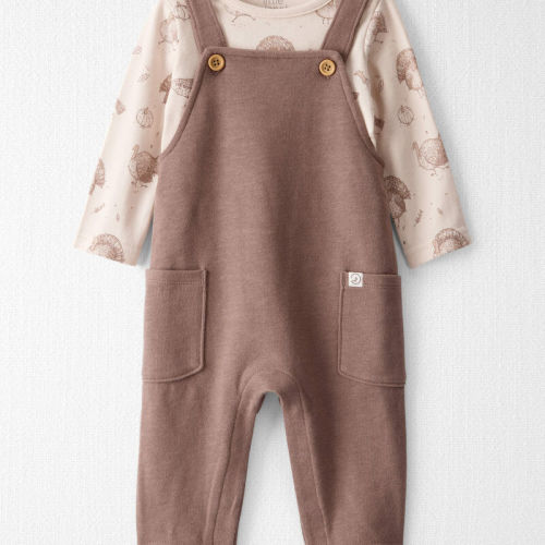 Turkey Gobbler, Caribou Brown Baby 2-Piece Organic Overall Set in Autumn Grove Print | Carter’s Oshkosh Canada