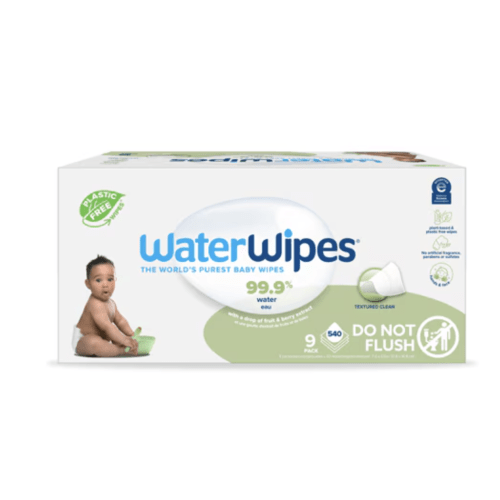 540 WaterWipes Textured Clean 99.9% Water Based Toddler & Baby Wipes Unscented for Sensitive Skin - Vitacost