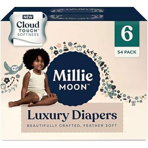 Generic Millie Moon Luxury Diapers - (Size 6 and Count 54), White