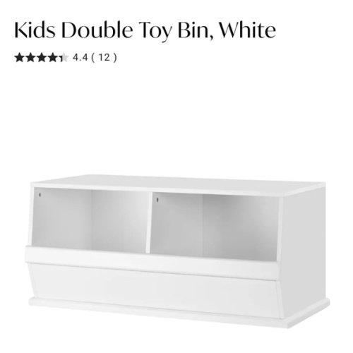 Kids Double Toy Bin, White