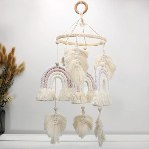 Baby Mobile Rotary Music Box Imitation Wood with Rotating Hook Crib Mobile Motor