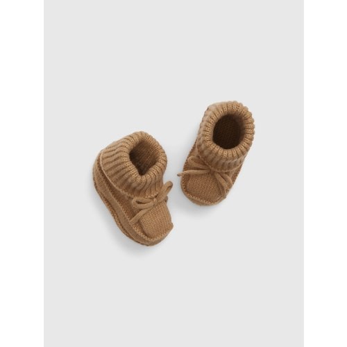 Baby CashSoft Booties in brannan brown, size: 0-3 M