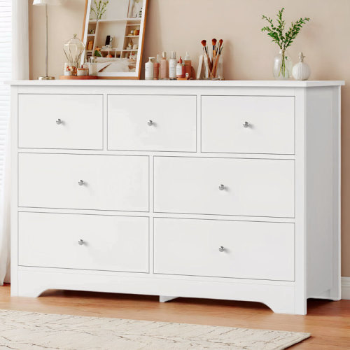 Lark Manor™ Ariee 47.2" W 7 - Drawer Double Dresser, White & Reviews | Wayfair