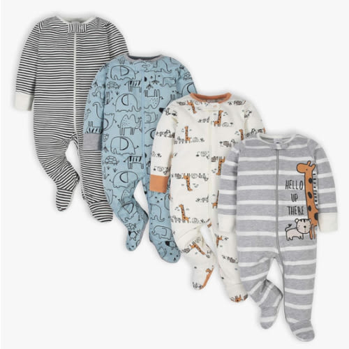 Gerber baby-boys 4 Pack Sleep 'N Play Footie