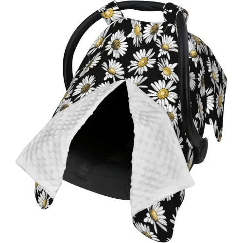 Car Seat Cover Baby Carseat Covers Baby Girl Boy Infant Car Seat Cover Winter Baby Nursing Covers Newborn Shower Gift Daisy Flower