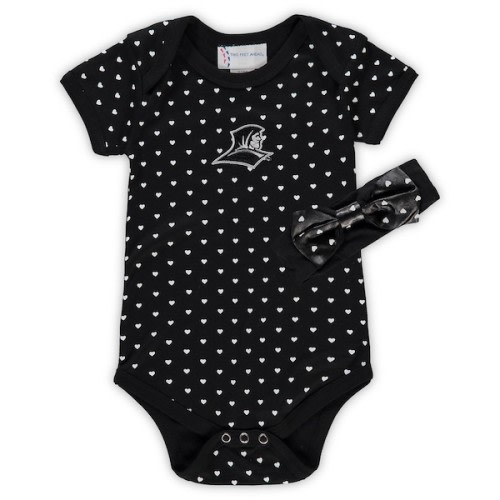 Providence Friars Girls Newborn & Infant Hearts Bodysuit & Headband Set - Black