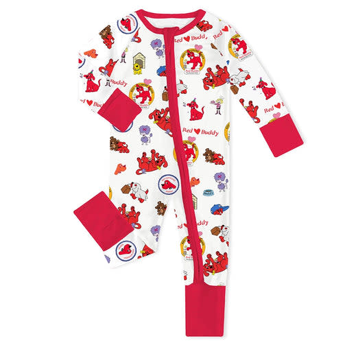 Big Red Dog Baby Bamboo Zipper Romper Pajamas – FancyPrince