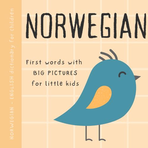 Norwegian English dictionary for children, First words with big pictures for little kids: Baby book to learn Norwegian language with basic bilingual vocabulary for beginners, Norske bøker for barn