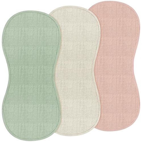 Hahafelt 3 Pcs Changing Pad Liners Fits in Peanut Shape Changing Pad Waterproof Diaper Mats Organic Cotton Peanut Mats are Warm on a Baby's Back, Washable Reusable(Fresh Style,Green)