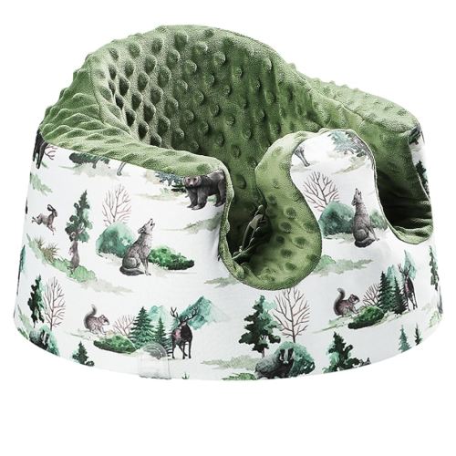 Seat Cover Compatible with Bumbo Seat and Nuby Seat, Floor Seat Cover for Boys and Girls, Removable Breathable Baby Seat Cover, New Designed, Anti-Slip, Seat Not Included, Green Forest
