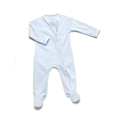 Two Way Striped Zipper Footie | Secret Stork Co