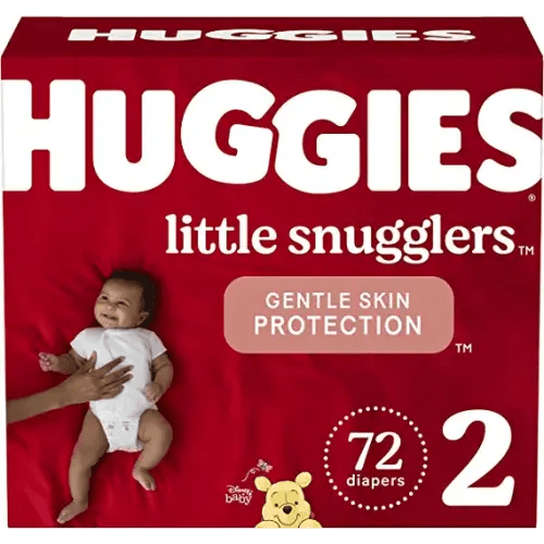 Baby Diapers Size 2 (12-18 lbs), 72ct, Huggies Little Snugglers