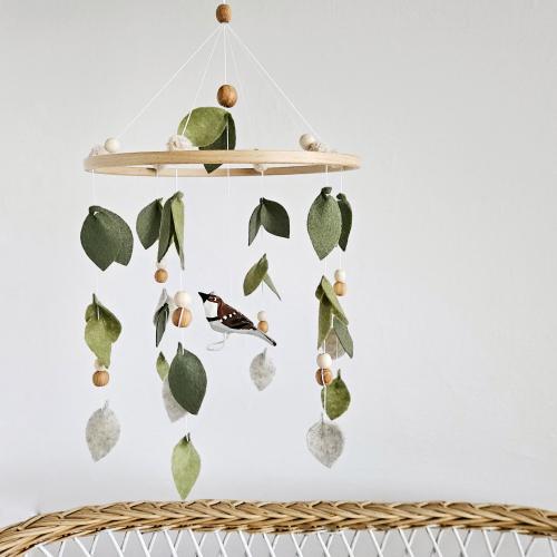 Baby forest mobile, Green floral nursery mobile, Leaf mobile, Boho Hanging Mobile, Neutral mobile, Leaf Baby Mobile, Forest Nursery Mobile