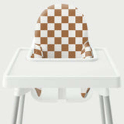 Highchair Cushion Cover - Mauve Check It Out – Yeah Baby Goods
