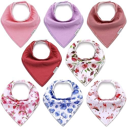 KiddyCare Waterproof Bibs for Baby Girls/boys | 100% Organic Cotton Newborn Essentials Must Haves Washable Bibs for Babies