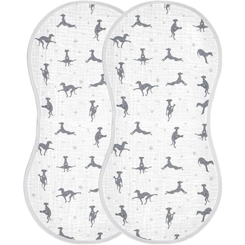 Yoga Italian Greyhound Dog Pattern Muslin Burp Cloths for Baby 2 Pack Soft 100% Cotton Baby Washcloths Bibs for Boy Girl