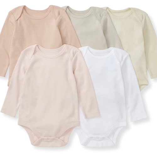 Solid Organic Cotton Long Sleeve Baby Bodysuits 5 Pack - Pink Sand – Burt's Bees Baby