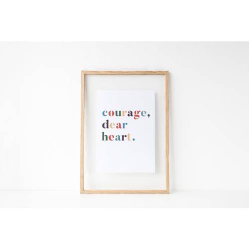 Courage Dear Heart Print: C.S. Lewis Narnia Quote, Hand Lettered