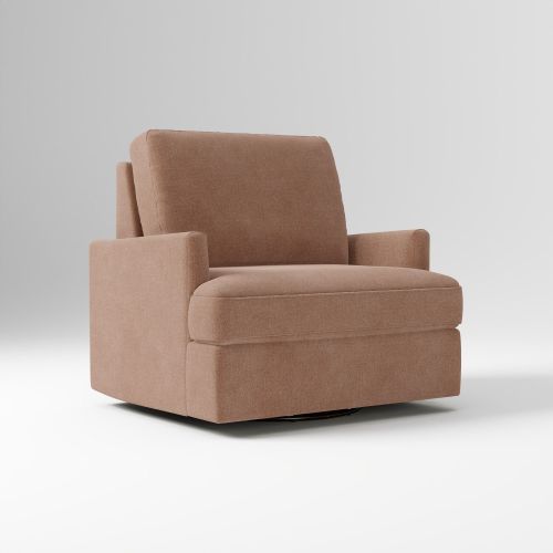 Haven Wide Swivel Glider, Performance Modern Chenille Rosewood