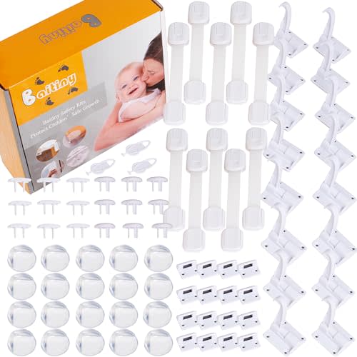 Baitiny Baby Proof Kit, 83 Packs Baby Proofing Kit Essentials Child Proofing Appliance with Cabinet Locks, Corner Guards and Outlet Covers Baby Safety Products - All-in-one Super Value Child Proof Kit
