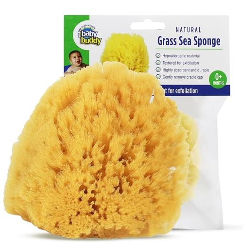 Baby Buddy Natural Grass Sea Sponge, Newborn Bath Time Essential, Textured for Exfoliation, Hypoallergenic, 1 Count - 1 Count (Pack of 1)