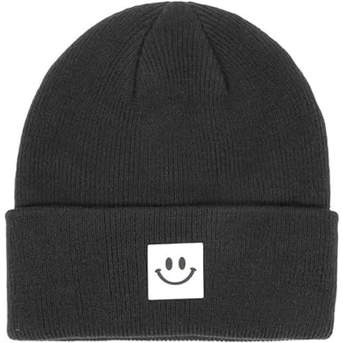Baby Winter Hat Soft Warm Knitted Beanie Hat with Cute Smile Face Beanie Cap for Boys Girls